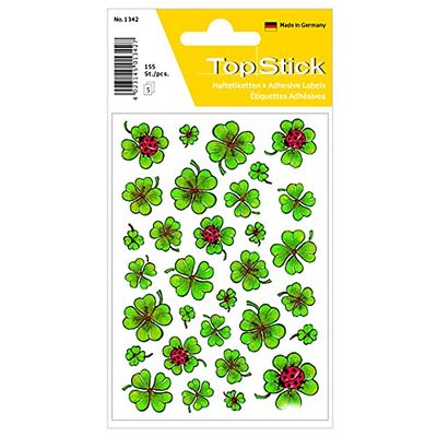 TopStick 1342 Adesivi con motivi a felicità (1550 sticker, carta, opache) autoadesive, etichette decorative per matrimonio, regalo, compleanno, lettere, amore, scrapbooking, decorazione, verde