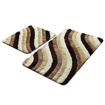 Jeu de tapis de bain (2 pièces) tons bruns