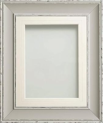 Frame Company Brooke Moonstone Grey Photo Frame, White V-Groove Mount, 12x10 for 10x8 inch, fitted with perspex