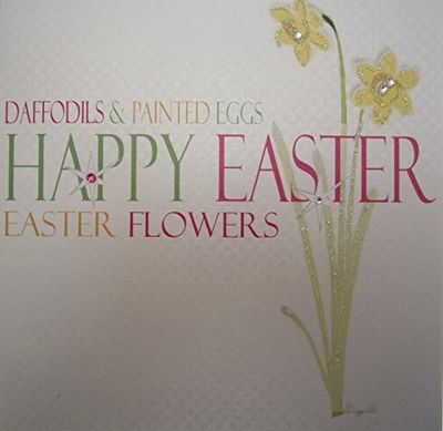White Cotton Cards Happy Pasen Handmade Neon Range Narcis kaart