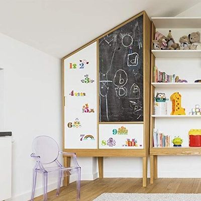 WALPLUS Count and Learn - Vinilo Adhesivo para Pared (90 x 60 x 4 cm), diseño de Pizarra
