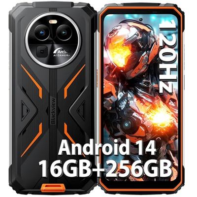 Blackview BV8100 Smartphone Rugged Android 14, Dual Torcia LED, 24GB+256GB/1TB Helio G99, 120Hz 6.5"FHD+, 8800mAh/45W, Telefono Indistruttibile Dual SIM, NFC/Fingerprint/OTG/GPS/Corning Gorilla