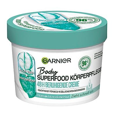 Garnier Body Care, Soothing Body Lotion, Normal to Dry Skin, with Magnesium & Aloe Vera, 48h Moisture, Instantly Absorbing Body Cream, Body Superfood for Stronger Skin Barriers, 380 ml