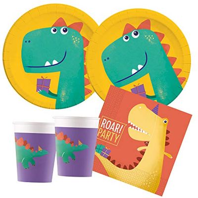 Procos 10136155B Kit de fête pour Enfant avec Assiettes, gobelets, Serviettes, décoration de Table, Anniversaire d'enfant, Barbecue