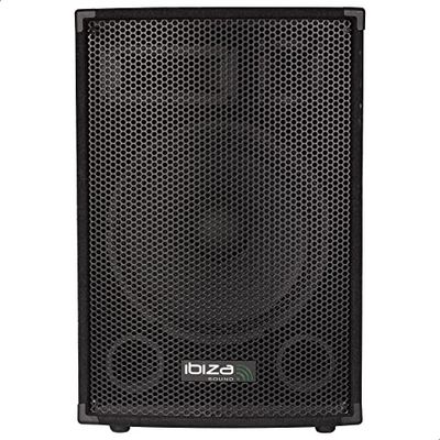Ibiza - DISCO15B - Altavoz trapezoidal pasivo de 3 vías con controlador de graves de 15"/38cm - 700W - Negro