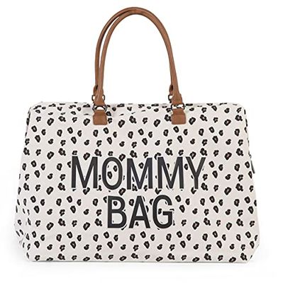 CHILDHOME, mammaväska, skötväska, moderskap, resväska, stor kapacitet, skötmatta, justerbar axelrem, fack, isolerad ficka, resväska, Leopard