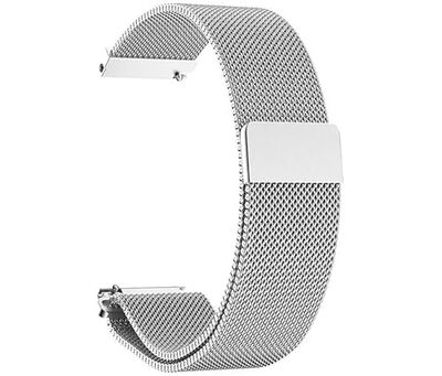 System-S Armband 20 mm Milanees metaal smal voor Samsung Galaxy Watch 4 smartwatch, metallic/grijs, Eine Grösse, Klassiek