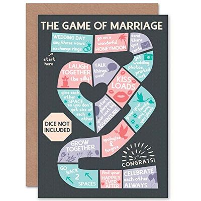 Wee Blue Coo Wedding Celebration Game Of Marriage Fun Gift Sealed Greeting Card Plus Envelope Blank inside