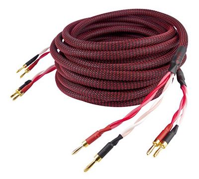 Dynavox Perferct Sound Câble haut-parleur flexible 2 x 5 m, fiches bananes de qualité, confectionné, Coloris noir/rouge