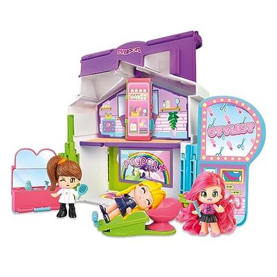 Pinypon - Profesiones 3 en 1, Juguete Convertible, 3 escenarios en 1, Escuela, peluquería o Cocina, Incluye 3 Figuras, Contiene Accesorios de Juego, niños y niñas Desde 4 años, Famosa (PNY45000)