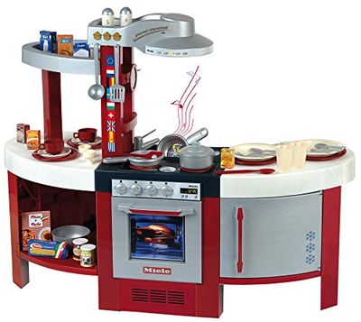 Theo Klein 9155 Cucina Gourmet International Miele con piastra e modulo sonoro a batterie, forno, lavastoviglie e molto altro, Dimensioni: 120 x 43 x 95 cm, Giocattolo per bambini a partire dai 3 anni