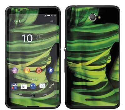 Royal väggtatuering RS. 119856 självhäftande för Sony Xperia E4 med, motiv kvinna i grön