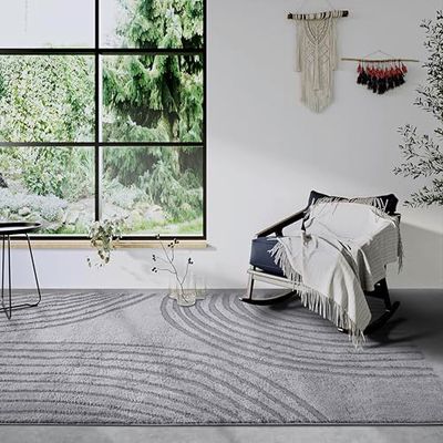Elle Decor ation Pigment Hoogpolig tapijt, modern woonkamertapijt, shaggy, modern patroon, wollig, zacht, boho-tapijt voor woonkamer, slaapkamer, lichtgrijs, 120 x 170 cm