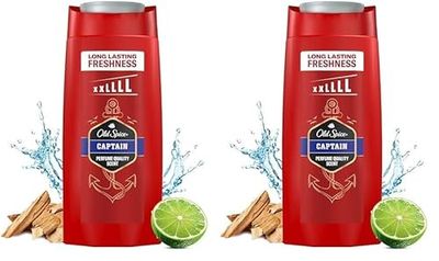 Old Spice Captain Shower Gel & Shampoo For Men, 2-In-1, Value Pack, 675 ML, Scent of Open Ocean, Sandalwood & Citrus Notes (Pack of 2)
