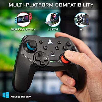THE G-LAB K-Pad THORIUM Switch draadloze Bluetooth Gaming Controller met ingebouwde trillingen, GamePad draadloze aangesloten spelbesturing - Gamepad voor Nintendo Switch/PC - NEW 2022 (zwart)