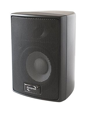Dynavox AS-301 Enceintes Satellites, Paire d'enceintes compactes pour Tous systèmes Home cinéma et Audio, Peut se Fixer au Mur, Une étagère, Coloris Noir