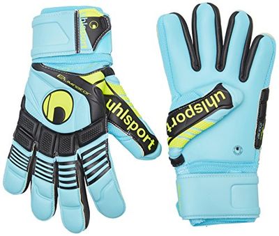 Uhlsport, Guanti da portiere Eliminator Absolutgrip HN, Blu (Eisblau/Schwarz/Fluo Gelb), misura 9