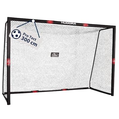 HUDORA Soccer Goal Pro Tect - Large soccer goal for kids and adults - Foam-covered football goal with net - Premium Outdoor Goal Wall with Impact Protection