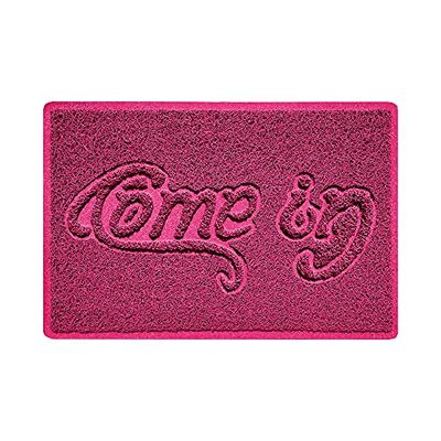 Nicoman COME-IN Embossed Shape Door Mat Dirt-Trapper Jet-Washable Doormat-(Use Indoor or Sheltered Outdoor)- (60x40cm/23.6x15.7inches, Small) Pink