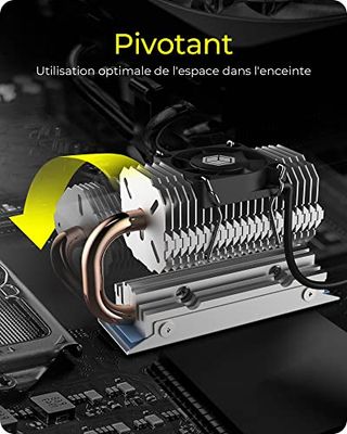 ICY BOX M.2 Heatpipe Cooler avec Ventilateur de 30 mm de Hauteur pour SSD M.2 (2280), Aluminium, Argent