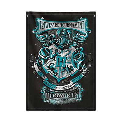 Grupo Erik Banderola decorativa Harry Potter Hogwarts Houses - Póster tela Harry Potter - Póster para enrollar - Póster Harry Potter │ Cuadro enrollable de tela - Decoracion pared Harry Potter