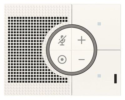 VIMAR 30815.B Ligne Smart haut-parleur intégré Alexa, wifi avec deux touches avant, contrôle local, par application ou voix, blanc 3 modules, À compléter avec des plaques Ligne