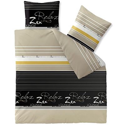 Fashion Lian Bed Linen Cotton 200 x 220 Celin ATEX 0002686 Black/Beige
