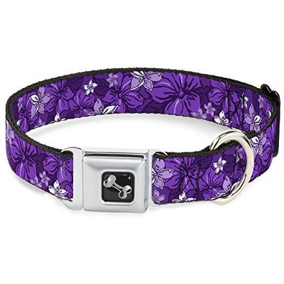 Buckle Down dc-w30877-wl Cintura di Sicurezza Cane Collare, Largo Grande, Collage di Ibisco Viola Shades