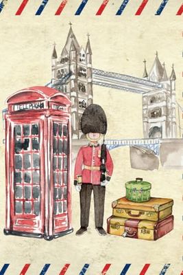 London Postcard Notebook: Vintage-Inspired Journal with Iconic Landmarks and Symbols,Tower Bridge, Red Telephone Booth