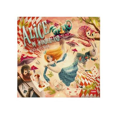 Legami Wandkalender 2025, grote wandkalender 30 x 29 cm, 12 maanden en planner, ruimte voor notities en notities, 6 talen, sterrenbeelden, internationale feestdagen, Alice in Wonderland