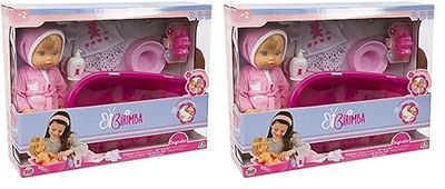Grandi Giochi Bañera Rosa y Otros Accesorios para Hacer el baño en Birimba. Incluye muñeca con el Culo rojo-BRB03000, 8056379122142 (Paquete de 2)