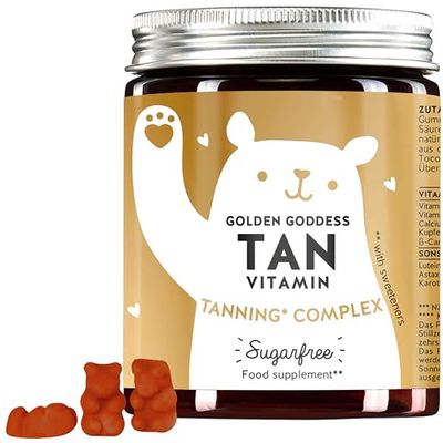 Tanning Complex - for a Sun-Kissed tan and a Natural Glow - with Vitamin C, E, beta-Carotene, Calcium and Copper - Monthly Supply - Bears with Benefits