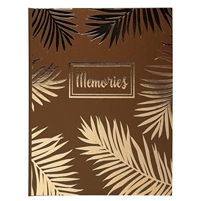 Exacompta - ref. 209E - 1 Gastenboek PALMA - Verticaal formaat 27 x 22 cm - Gouden rand met titel Herinneringen in gouden letters - 100 effen witte pagina's - Kleur : Goud