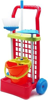 Tachan - Speelgoed-reinigingswagen in doos - inclusief diverse accessoires - rood - geen montage nodig - afmetingen 56 x 30 x 19 cm (CPA Toy Group 778T00696)