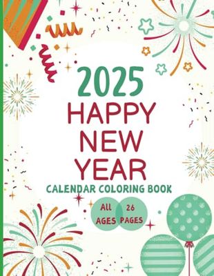 happy new year calendar coloring book
