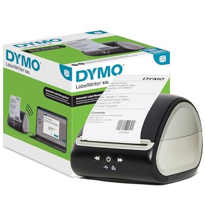 DYMO LabelWriter 5XL stampante di etichette | Riconoscimento automatico delle etichette | Stampa etichette di spedizione extra large da Amazon, eBay, Etsy e molti altri | Spina UE a 2 poli