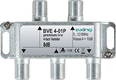 Axing BVE de 01P – Distribuidor cabo televisão televisão por cabo multimédia DVB-T2 classe A , 10 dB, 5 a 1218 MHz metal