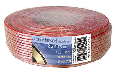 Transmedia klc1 – 20tl cavo per altoparlante, 2 X 0,75 mm² CCA Conduttore Interno