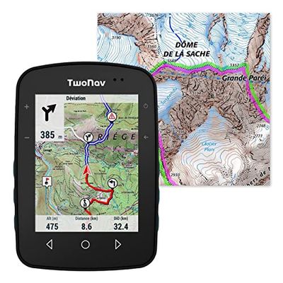 GPS Terra + Map France IGN Top25 - Multisport Kolarstwo górskie trekking/kompaktowy i lekki / 3 przyciski z przodu/ekran 3,7" / 15 godzin autonomii 32 GB/karta topo w zestawie