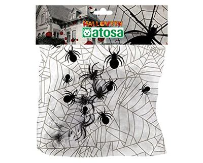 ATOSA décoration toile d'araignée halloween blanche 100 gr