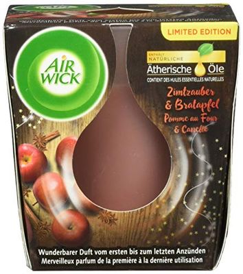 Air Wick Lot de 2 bougies parfumées à la cannelle et à la pomme brûlée dans un pot