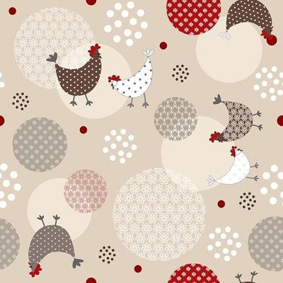 Douceur d'Intérieur Rouleau de Toile Cirée (RLX 1,40mx20m) Cocotine, PVC Textilia
