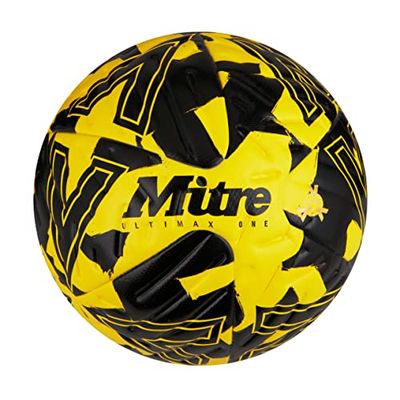Mitre Ultimax One Unisex Voetbal, Geel/Zwart/Zwart, Maat: 4