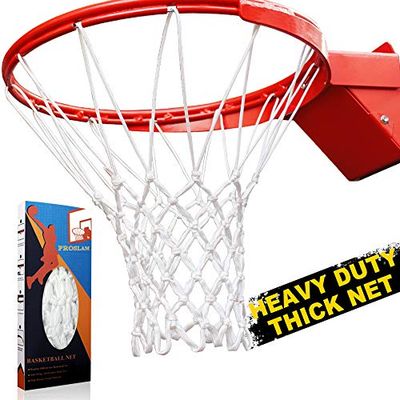 Filet de Basket-Ball de Rechange de qualité supérieure - Anti-Fouet résistant aux intempéries - Convient aux Jantes intérieures ou extérieures Standard (Taille Standard Professionnelle, Blanc)