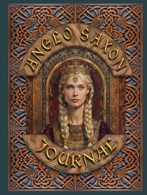 Anglo-Saxon Journal: 120 pages. 8.25” x 11”. Hardback. Cover - Image of an early medieval princess and a warrior's shield on the back. Interior - Cream, wide ruled, topped with blank date line.