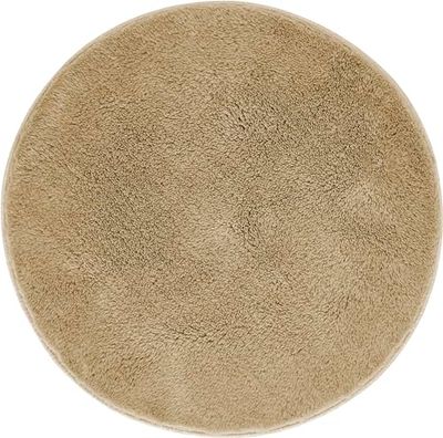 andiamo Florida Badmat, antislip, zacht en wollig, badmat, antislip, wasbaar, douchemat, badmat voor badkamer, 60 cm, rond, taupe