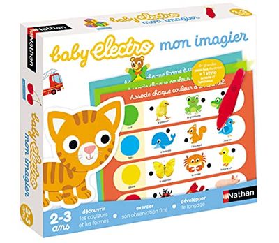 Nathan - Baby Electro Mon Imagier - Ontdek vormen en kleuren - Elektronisch educatief spel - Inclusief 1 geluids- en lichtpen - Voor kinderen vanaf 2 jaar