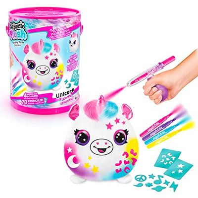 Canal Toys - Airbrush Plush Baril - Peluche Squichy Spray Art avec Feutres et Pochoirs - Loisirs Créatifs pour Enfant - Dès 6 ans - OFG 266