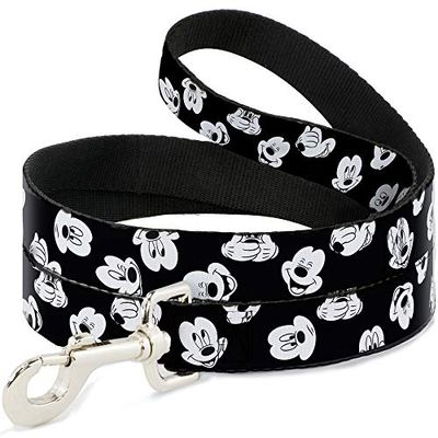 Buckle-Down Mickey Mouse Expressions, huisdierlijn, verspreid, 122 cm lang, 1,27 cm, zwart/wit