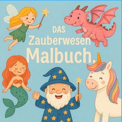Das Zauberwesen Malbuch: 50+ Ausmalbilder mit verschiedenen Zauberwesen; ab 3 Jahre geeignet; märchenhaftes Ausmalbuch; das perfekte Geschenk für ... Feen, Dino, Kobolde, Zwerge und vieles mehr